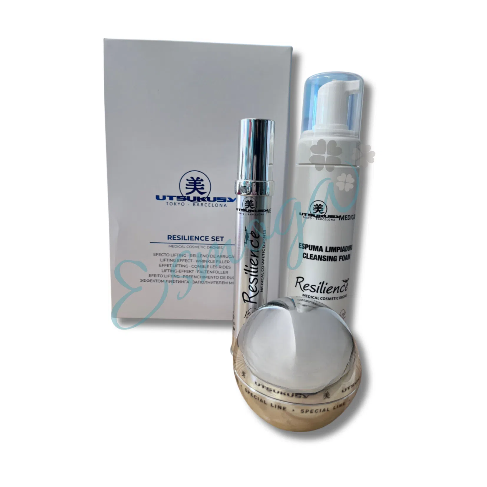 Kit Resilience crema facial + serum antiarrugas Utsukusy Cosmetics