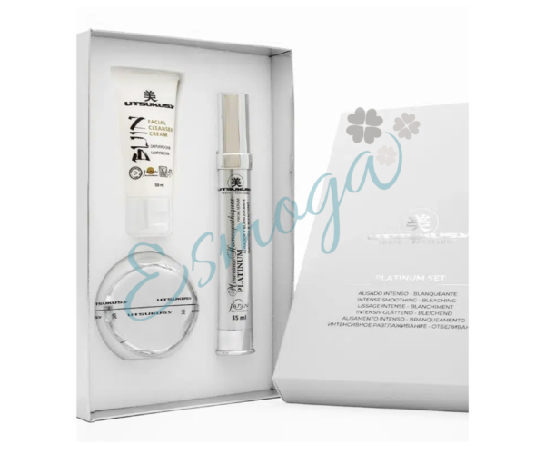 Kit Platinum platino microactivo Crema+serum facial+limpiadora Utsukusy Cosmetics