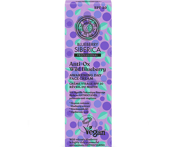 crema de dia vigorizante SPF20 Natura Siberica Blueberry