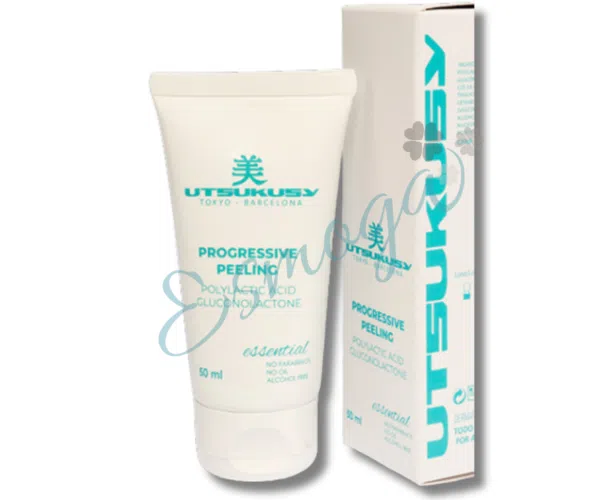 Progressive Peeling, Utsukusy Cosmetics Delicado peeling diario y gradual, que renueva la piel, minimiza el poro y elimina imperfecciones. Con Polylactic acid y Gluconolactone.
